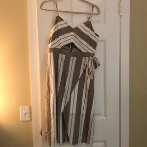 Tan and White Striped dress